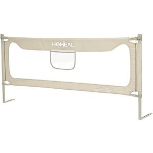 HOMEAL Bed Rail for Toddlers，32" x 26" Grey, Foldable Tall Baby Bed Rail Guard for Easy Use and Storage, U-Shaped Base Width Increased by 4", Suitable for Twin, Full, Queen, King Size Bed