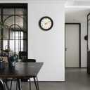 Kesin Wooden Wall Clock 12 Inch Silent Non Ticking Wall Clocks Battery Operated Simple Modern Small Analog Clocks Decorative for Kitchen, Living Room, Home,Bedroom, Office (Black)