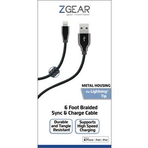 6 Foot Braided Sync & Change Cable for Lightning Tip