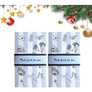 OYB 2Pcs Handmade Christmas Gift Card Booklet, Handmade ChristmasGift Card Holder Book, Christmas Money Holder Envelope Booklet, DIY XmasGift, Holiday Party Christmas Gifts Card Book Supplies(B)