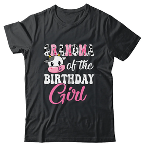 Grandma of The Birthday Girl Farm Cow 1St Birthday Girl T-Shirt M