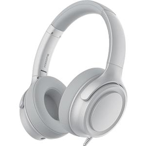 ADOOPE Wired Over-Ear Headphones with USB C Connector, Hi-Fi Stereo Sound, Noise-Isolating Ear Cups, Comfortable Fit for USB C Devices (No Bag, Silver)