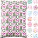 6x9 Designer Poly Mailer 100 Pack Heavy Duty Waterproof Self Seal Shipping Bags for Small Business Large Mailing Envelopes Bulk Tear Resistant Packaging Coquette Christmas Holiday Bows