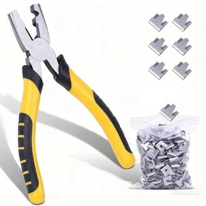 300 Pcs Wire Cage Clips and Hog Ring Pliers Kit - Heavy Duty Metal Snap Ring Pliers for Rabbit Chicken Bird Dog Cat Pigeon Wire Cage Installation