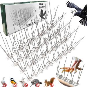 Bird Spikes, Pigeon Squirrel Raccoon Cat Bird Deterrent Anti-Climb Spikes for Outside, Anti Animal Defender Spikes Outdoor to Keep Birds Away for Window Roof Fence Railing (PP transparent color)
