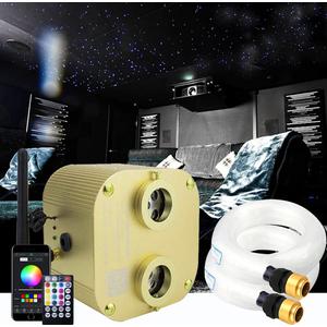 AZIMOM Bluetooth 20w Upgraded Fiber Optic Lights Twinkle Star Ceiling Lighting Kits 1100pcs0.03in13.1ft Fiber Strands Dual Port RGBW Sound Remote Control Light Source Home Indoor Car Ceiling Decor