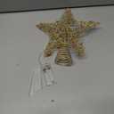 Christmas Tree Topper 10-inch Gold Glitter Star Tree Topper with 20 LED Lights Christmas Tree Topper Star for Holiday Decorations