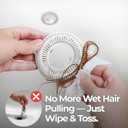 Hair Catcher for Shower Drain & Bathtub  TubRing Pop-Up Drain Protector & Strainer, Reusable Silicone Stopper for Bathroom Clog Prevention, Fits 1.85"2.16" Drains | White