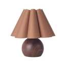 KUNJOULAM Cute Small Table Lamp, Modern Bedside Nightstand Lamp with Coffee Fabric Lampshade, Metal Base for Bedroom Home Office Decor (Without Buld)
