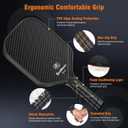 Carbon Fiber Pickleball Paddle, Carbon Fiber Surface (CFS) Pickle Ball Paddles with 16mm Honeycomb Core, Lightweight, Shock-Absorbing Paddle with Anti-Slip Grip, Ideal for Novice & Pro Players