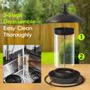 Metal Roof Bird Feeder for Outdoors - 360 Feeding Perch, Green