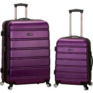 Rockland Melbourne Hardside Expandable Spinner Wheel Luggage, Purple, 2 Piece (20"/28")