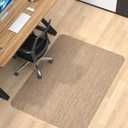 Blvornl Office Chair Mat for Hardwood Floor, 45"*53.1" Desk Computer Chair Mat, Large Anti-Slip Hard Floor Protector, PVC Mat Desk Rug for Office and Home, Red Brown