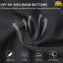 Girls Swim Bikini Bottoms with Fully Lined, UPF 50+ Sun Protection Swimsuit Soft Quick-Dry for Beach Pool (Black), Size 14