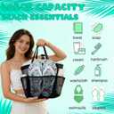 Attmu Mesh Shower Caddy Portable, Quick Dry Hanging Shower Tote Bag for College Dorm Room Essentials, Large Capacity Shower Caddy Dorm for Bathroom Gym Swimming, Black