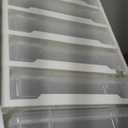 IRIS USA Fits 12" x 12" Paper, 6-Tier Scrapbook Rolling Storage Cart with Organizer for Stationery Vinyl Tools Office Art and Craft Supplies, Yarn, 6 Clear Cases w/ Built in Handle - White/Clear