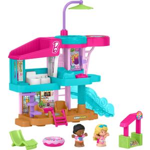 Fisher-Price Little People Toddler Toy Barbie Beach House Playset, Figures and Accessories for Preschool Pretend Play Kids Ages 18+ Months