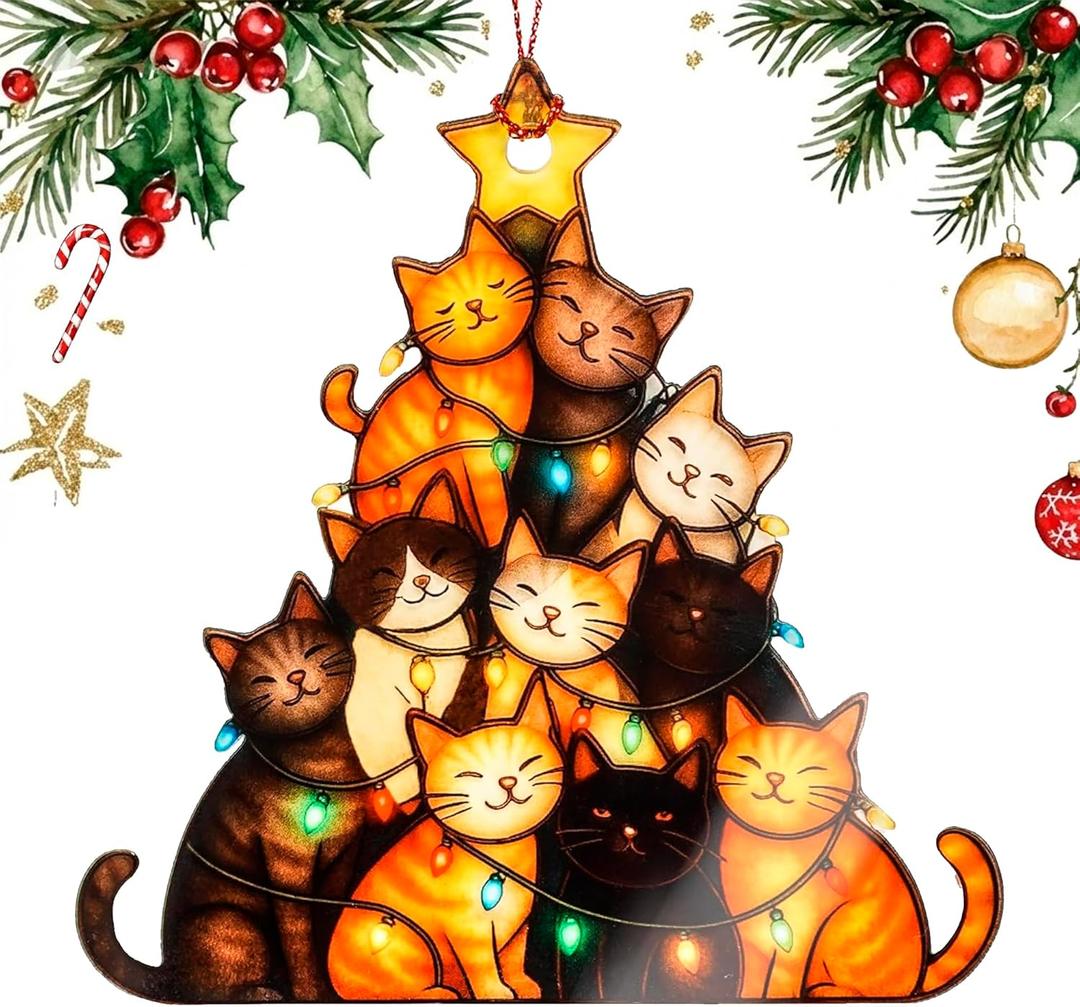 3 x Funny Christmas Ornaments 2025 cat Ornaments - cat Christmas Ornament - Cats Ornaments for Christmas Tree - Christmas Ornament - Cats Christmas Decor - catt Lover Gifts