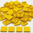 Classic Bricks Tile 2 x 2 110 Piece, Compatible with Lego Parts 3068, Creative Play Set - Compatible with Lego and All Major Brick Brands (110 Pcs) (Gold)