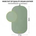 2 x Portable Baby Diaper Changing Mat,Soft Faux Leather, Wipeable & Easy to Clean,for Home or Travel, Waterproof, with Storage Strap,Easily Put into Diaper Bag,30 x 17 in (Sage Green)