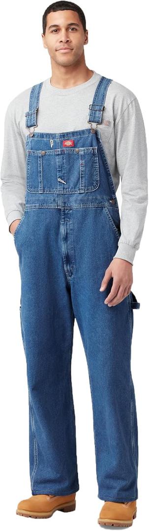 Dickies Men's Bib Overall (34W x 34L), Stone Washed 