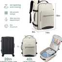 LOVEVOOK 40L Large Travel Backpack for Women Men, 17 Inch Carry on Backpack for Traveling on Airplane, Personal Item Travel Bag Airline Approved, Business Causal Weekender Backpack, Beige-Black