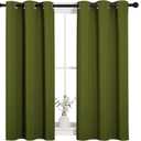 NICETOWN Christmas Bedroom Curtain Panels Blackout Draperies, Holiday Christmas Decor Thermal Insulated Solid Grommet Blackout Curtains/Drapes (One Pair, 34 by 45-inch, Olive Green)