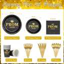 Graduation Party Supplies Plates and Napkins Serve 25,Prom Send off 2026 Disposable Paper Plates and Napkins Set Cups Knives Spoons for Class of 2026 Graduation Party Decorations Black and Gold