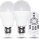 Erkangsm Smart Led LightBulb Dimmable with RemoteControl E27 9W Light Bulbs Adjustable Color Temperature (Warm/Cool) and Brightness, 2 Pack (2 Bulbs + 1 Remote)