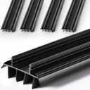 4 Pcs Replacement Door Bottom with Vinyl Fins 1 3/4" Wide Threshold Seal Bottom of Door Weatherstrip Kerf Weather Stripping for 7/8" Between Barbs (36inch,Black)