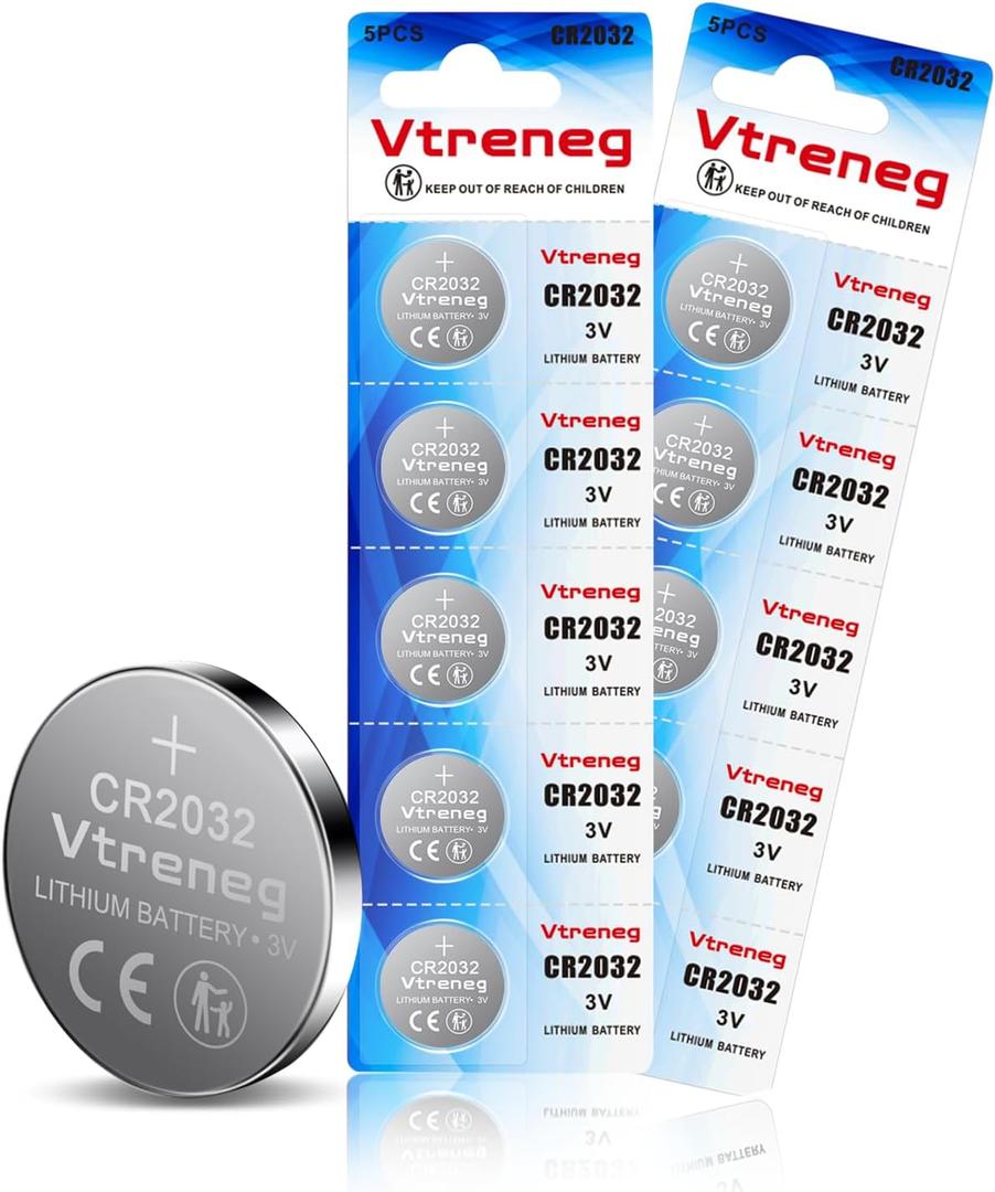 CR2032 Battery, 3V Button Coin Lithium Battery,Suitable for Watches, Calculators, Electronic Toys - Long-Lasting (10 Count)