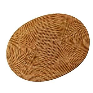 pizarra Rattan Woven Placemats Oval Round Table Mats Non Heat Place Mat Natural Placemat 30X40cm.  Pack 2