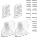 Retractable Baby Gate Replacement Parts, 55" W x 33" H Retractable Baby Gate Extensions (Including 2 x Latches + 2 x Brackets + 1 Set of Screws) for Retractable Gate (White)