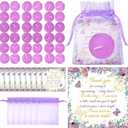 60 Sets Baby Shower Favors for Guests Little Cutie Party Favors 60 Pcs Tea Light Candles with 60 Thank Tags and 60 Return Gift Bags Cutie Baby Shower Decorations for Baby Gender Reveal Party (Purple)