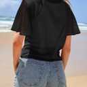 MEROKEETY Women's Summer Lightweight Sheer Shrugs Tie Front Chiffon Cardigan Cover Up Shawls for Evening Dresses (Black, XL)