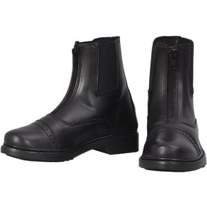 TuffRider Children's Starter Front Zip Paddock Boots | Kids Equestrian Horse Riding English Boots (4 Big Kid, Black)