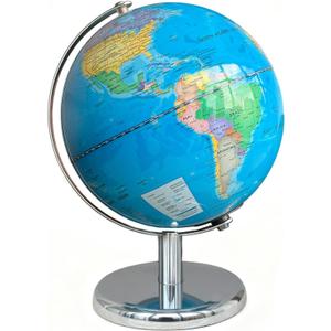 8'' Illuminated Globe for Kids(World Globe with Stable Heavy Metal Base Rewritable Easy-Read High Clear Map Educational Interactive for Children Learning STEM Toy Present for 3+ Years Old)