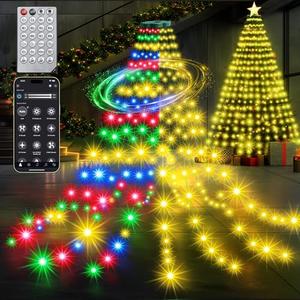 CheaperPremium 30 Modes Ring Christmas Tree Lights - 7.5Ft x 12 Lines 336 LED Easy App Control Color Changing Timer Remote (Warm White to Multicolor)