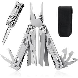 Multitool Pocket Knife for Men, Tactical Multi Tool With Scissors, Saw, Survival Folding Pliers with Replaceable Wire Cutters for Camping, Hunting, Mens Gifts Idea