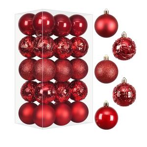 RoseCraft 30PCS Christmas Ball Ornaments, 2.36" Red Shatterproof Ornament Set for Christmas Tree Hanging Decorations, for Home Holiday Xmas Party Decor.