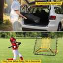 Utheer Baseball Rebounder Net 4x4.5FT Pitch Back Trainer with Strike Zone & 9-Grid Target for Baseball Softball Soccer Volleyball Lacrosse - 3 Adjustable Angles | Steel Frame UV Net | Foldable