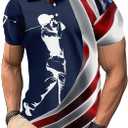 Cqinnifu Men's Polo Shirt,Golf Shirts for Men,Moisture Wicking Short Sleeve Golf Polos for Men (L)