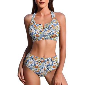 AI'MAGE Womens Bikini Set 2025 High Waisted Two Piece Swimsuit Sporty Cutout Bathing Suit,M