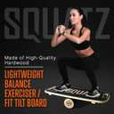 SQUATZ Wooden Balance Board, Standing Desk Anti Fatigue Mat Exercise Equipment with Ergonomic Design and Comfortable Non-Slip Surface, Wobble Board for Skateboard, Hockey, Snowboard, Black (SQDBB-1)