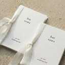 Engrowtic 2 Set Wedding Vow Books Her His Vows Elegant Wedding Books with Ribbons A6 Pocket Size Vow Journals for Bridal Shower, Engagement Keepsake(White)
