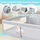 Baby Playpen, 50x50 Inch Baby Playard for Babies and Toddlers, Play Pens for Indoor & Outdoor, Sturdy Safety Play Yard with Soft Breathable Mesh, Anti-Fall, Grey