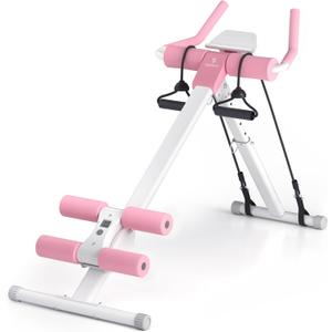 Home Gym Systems Ab Machine, Ab Workout Equipment, Adjustable Ab Trainer Machine for Abs Workout at Home Gym, Foldable, Knee Protection, Abdominal Trainer for Stomach