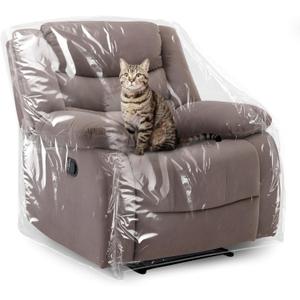 Besti Plastic Recliner Armchair Cover for Pets - Chair Protection from Dog and Cat Pee, Fur, Hair, Bite, Scratch - Heavy-Duty Thick Clear Furniture Cushion Slipcover Seat Protector