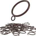 42 PCS Curtain Rings, 1.5 Inch Cocoa Tone Metal Curtain Drape Sliding Eyelet Rings-Hanging Rings for Curtains and Rods, Fits Up to 1 1/4-Inch Rod(Clips Not Included) (Brown)