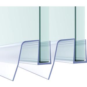 Sliding Shower Door Bottom Seal, 2 PCS 3/8" x 36" Sliding Shower Door Sweep for 3/8 Inch Glass, Frameless Glass Door Seal Strip Stop Shower Leaks and Create a Water Barrier